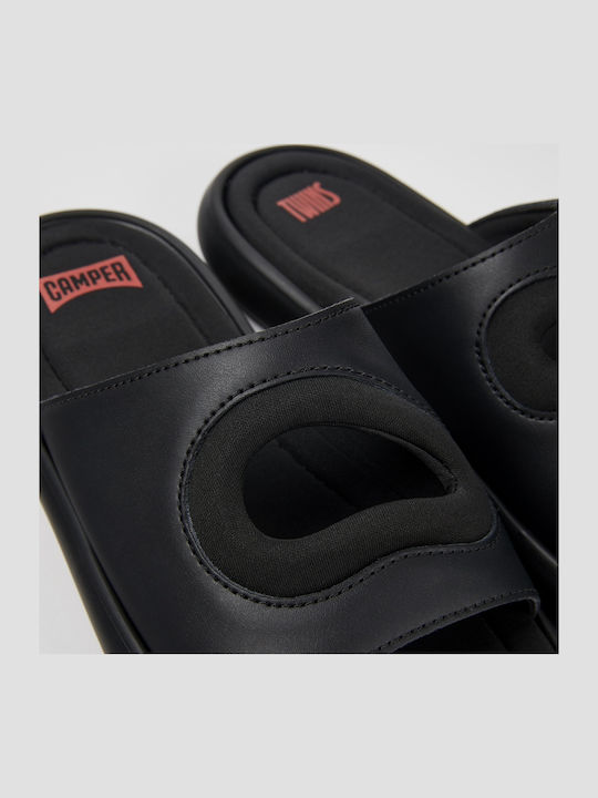 Twins Leather Women's Flat Sandals in Black Color
