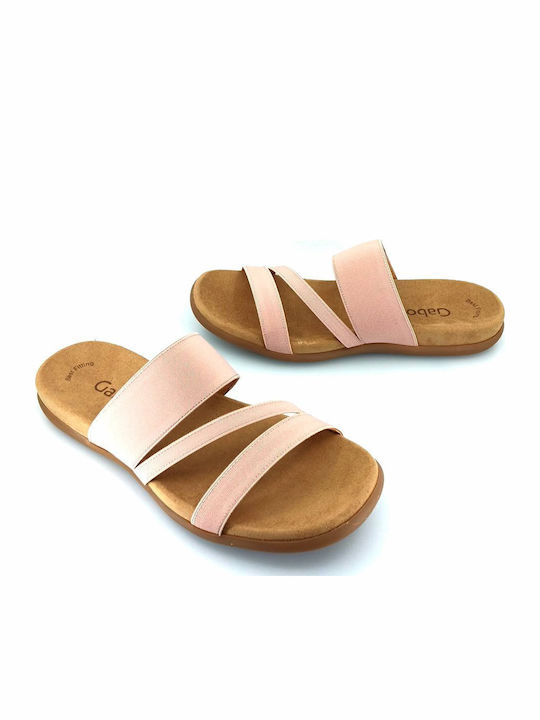 Leather Women's Flat Sandals Anatomic in Pink Color