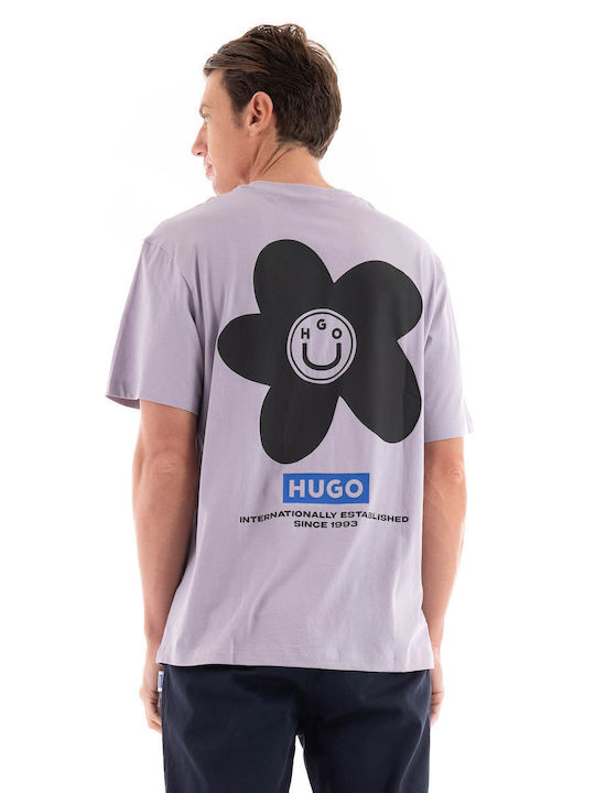 Hugo Boss T-shirt Bărbătesc cu Mânecă Scurtă Lavender