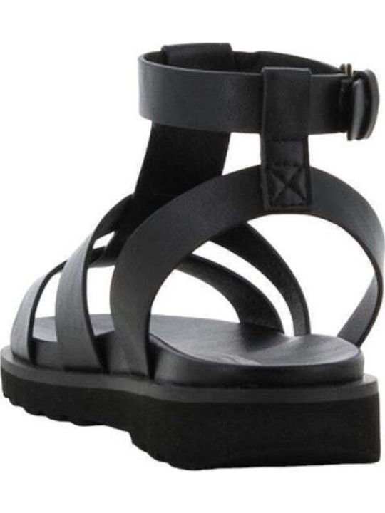 Women's Flat Sandals Anatomic with Strap in Black Color