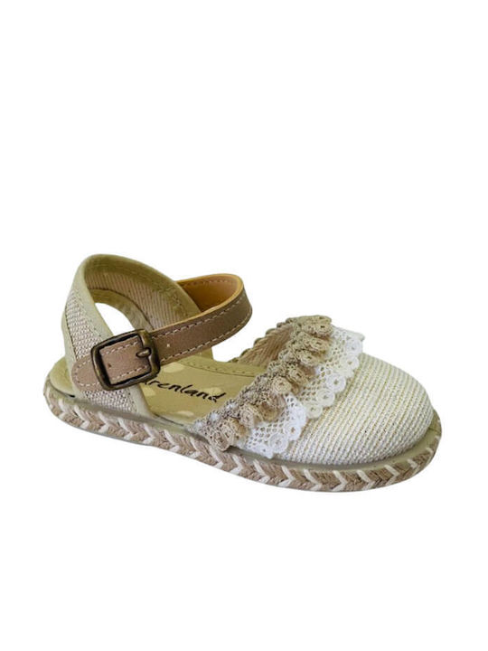 Childrenland Παιδικές Espadrilles mit verstellbarer Metallschließe Beige