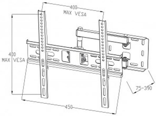Art AR-53 AR-53 Wall TV Mount with Arm up to 55" and 35kg