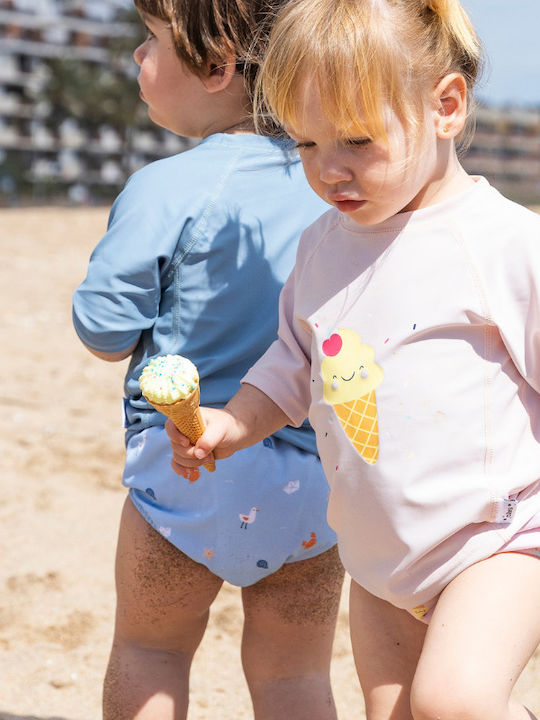 Saro Ice Creams Παιδικό Μαγιό Μπλούζα Ροζ