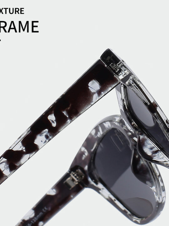Techsuit Women's Sunglasses with Brown Tartaruga Plastic Frame and Brown Polarized Lens