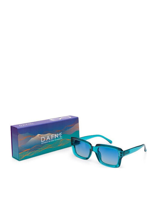 Contacta Women's Sunglasses with Green Plastic Frame and Blue Gradient Polarized Lens