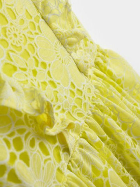Funky Παιδικό Φόρεμα Floral Κίτρινο