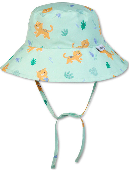 Saro Kids' Bucket Fabric Sunscreen Hat Jungle Cheetah Light Blue