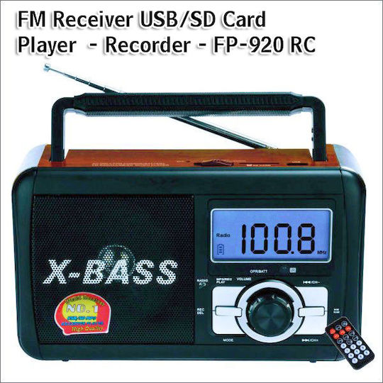 FP-910RC Portable Radio Rechargeable with USB Red