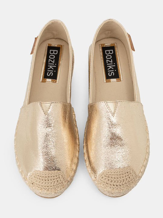 Bozikis Women's Synthetic Leather Espadrilles Gold