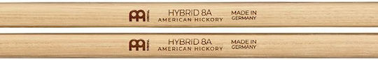 Meinl Hickory Палчици Барабани Stick & Brush Hybrid Tip Drumstick - American 8A с Форма на Връх Жълъд