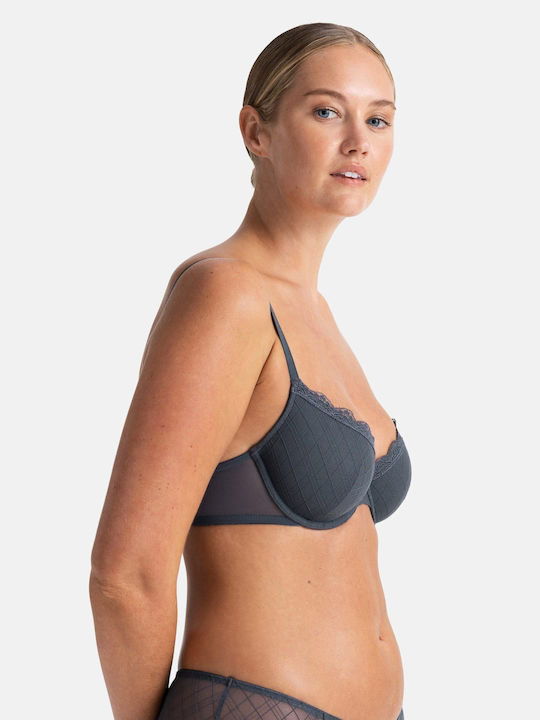 Bra with Light Padding Underwire Grey-pink