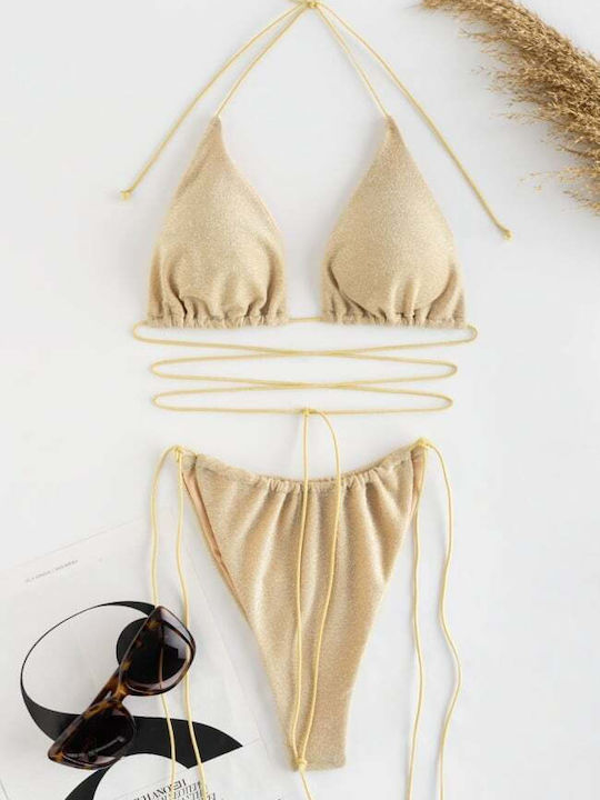Bikini Set Triangle Beige