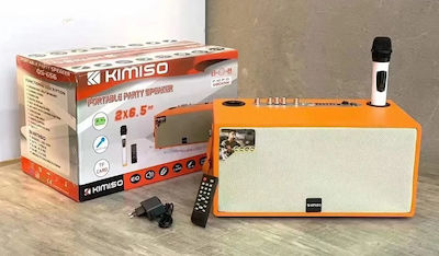 Kimiso Karaoke-System mit einem Drahtlosen Mikrofon QS-656 in Orange Farbe