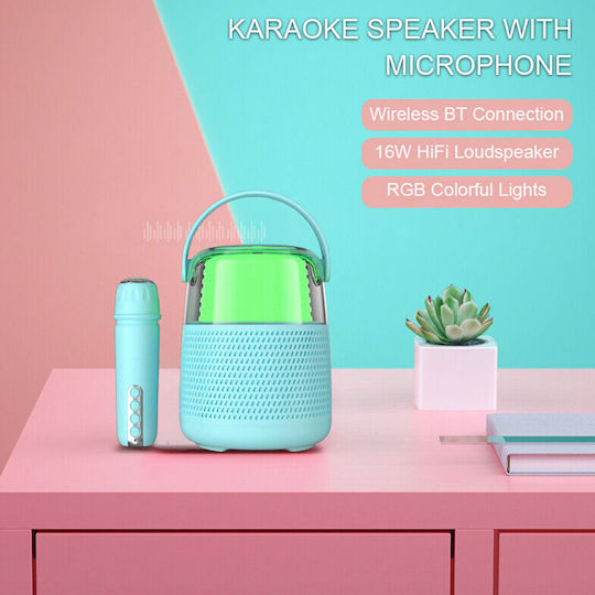 Karaoke Speaker with Wireless Microphone and Lighting Effects Family KTV Y-1 34.906.0765 Light Blue