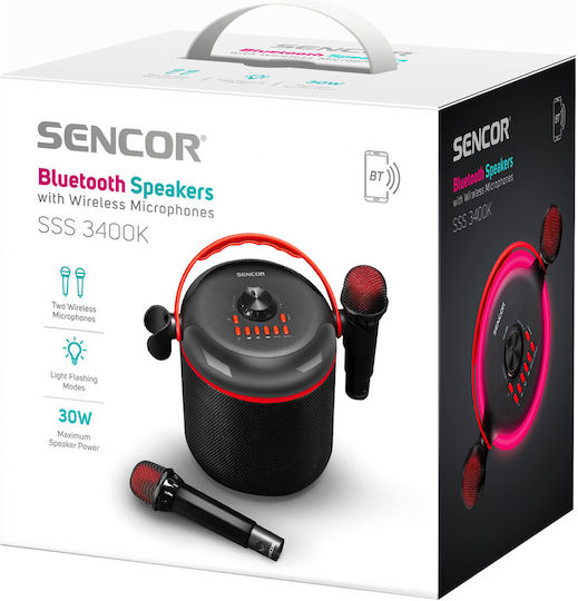 Sencor Karaoke Speaker with Wireless Microphones and Lighting Effects FT0931 Black