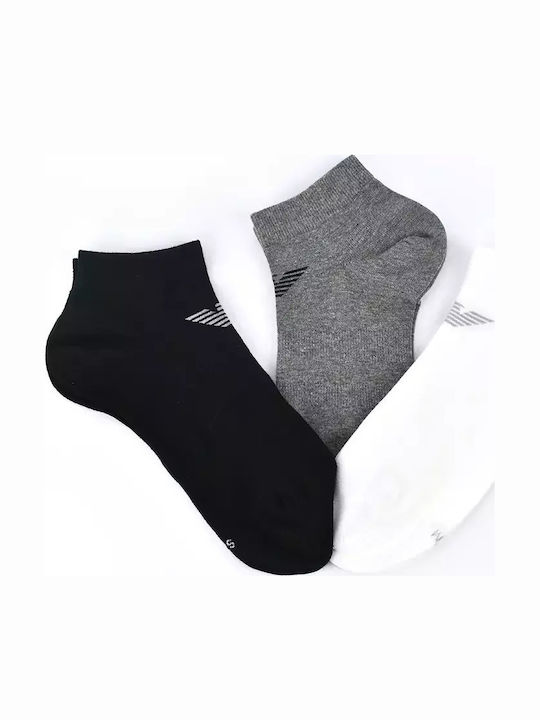 Emporio Armani Bărbați Șosete Grey-white-black 3Pachet