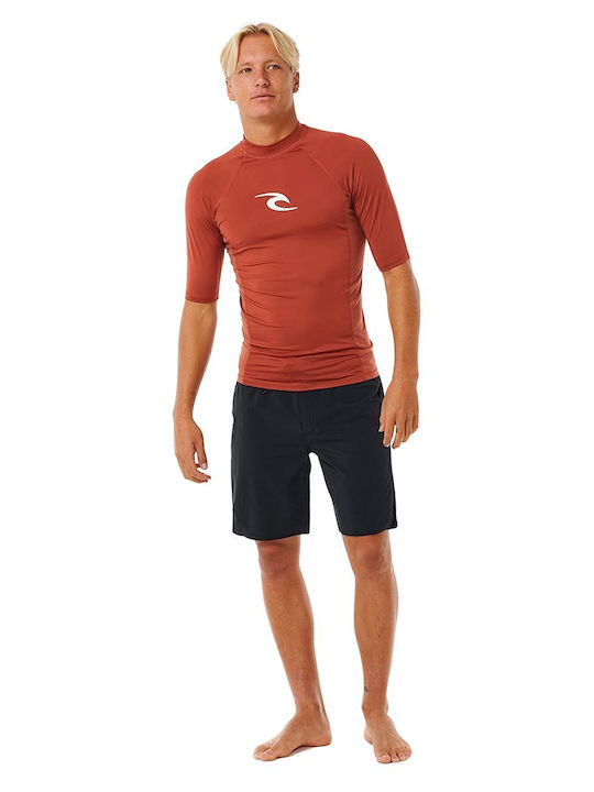Rip Curl UPF 50+ Ανδρική Κοντομάνικη Αντηλιακή Μπλούζα Πορτοκαλί