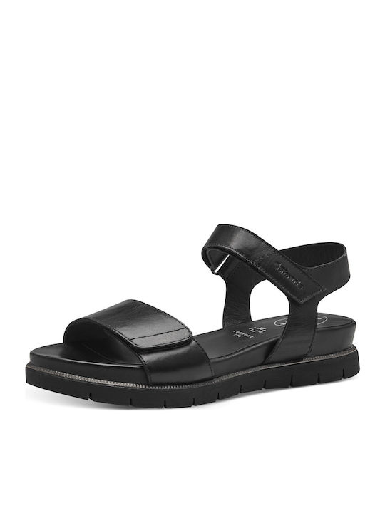 Leather Women's Flat Sandals Black