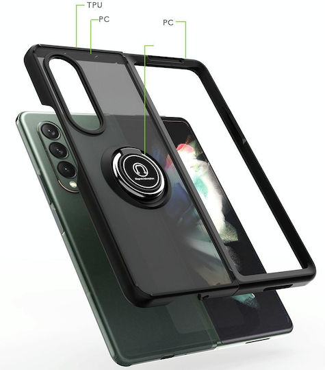 Samsung Galaxy Z Fold3 5g Q Shadow 1 Series Tpu + Pc Holder Phone Case Verde închis