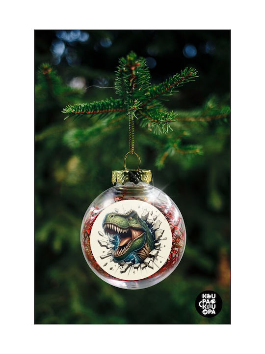 Dinosaur Break Wall Weihnachtshänger Kugel Ornament Plastik Durchsichtig 8cm