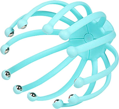 Hair Massager Zola Octopus-shaped Turquoise Easy To Use Plastic Steel Flexible 16x11 Cm