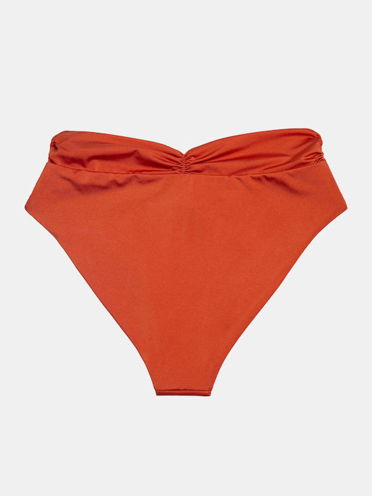 Slip Bikini Inferioare Talie Înaltă Terracotta