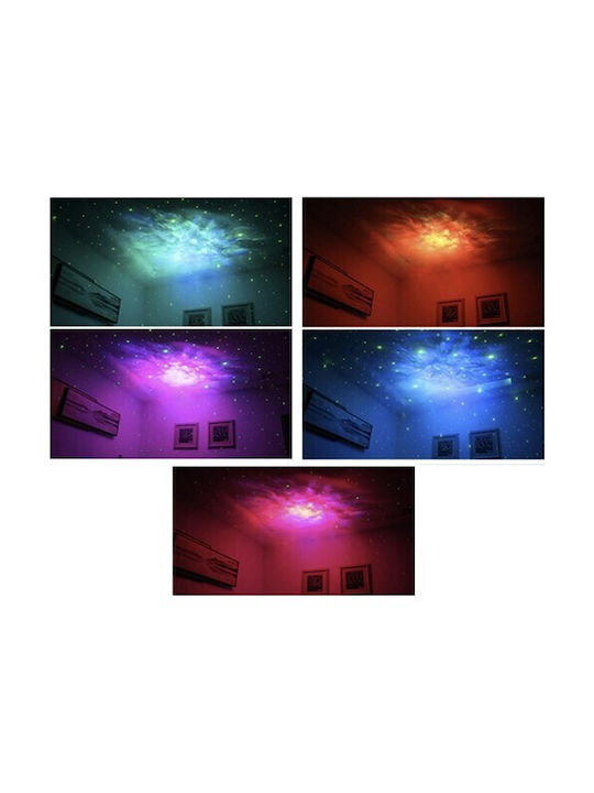 Izoxis Led Παιδικό Φωτιστικό Projector με Προβολή Αστεριών Λευκό 24x12x23εκ.