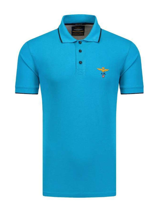 Aeronautica Militare Herren Kurzarmshirt Polo Blau