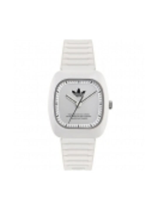 Adidas Watch with White Rubber Strap