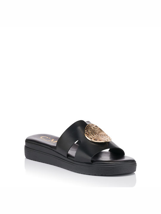 CM Women's Flat Sandals Flatforms in Black Color