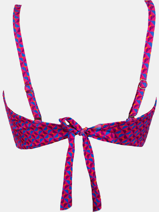 Damen Bikini-Top Rock Club Große Büste Windy Print Bikini Reguläre Passform Lycra Cup E