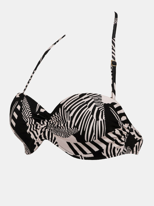 Women's Swimwear Bra Strapless Rock Club Macacao Print Push-up Bikini Regular Fit Lycra Cup B