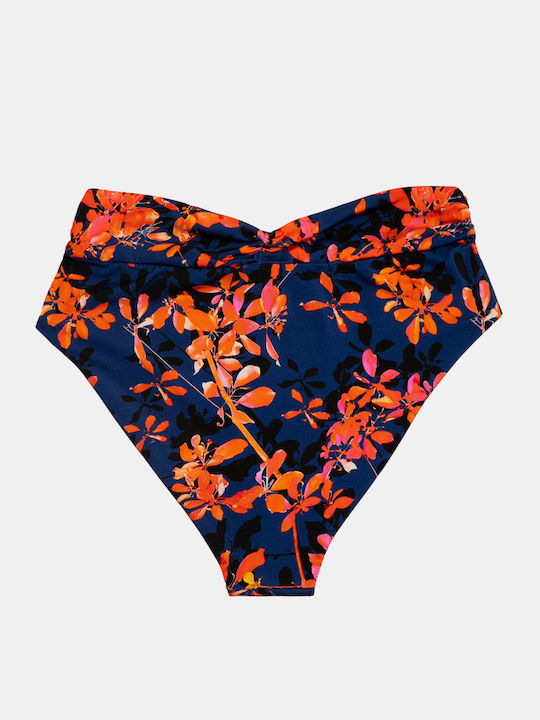 Rock Club Orchid Print Bikini Slip High Waist Orchid