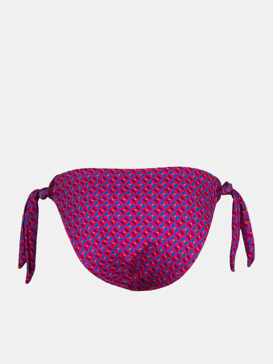 Windy Print Bikini Slip with Ties Purple