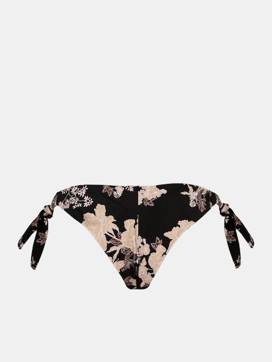 Peony Print Bikini Brazil με Κορδονάκια Πολύχρωμο