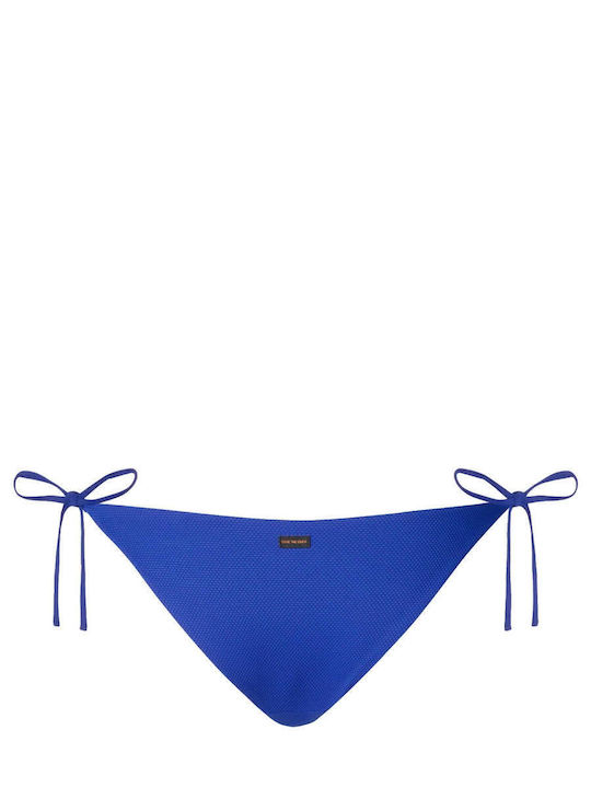 Bikini Slip με Κορδονάκια Μπλε