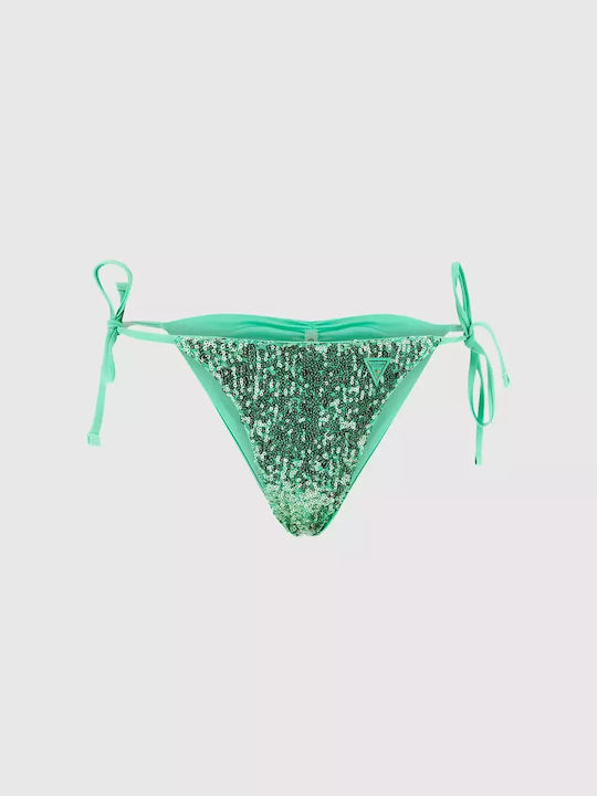 Bikini Slip mit Schnürchen Green