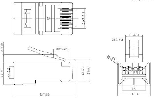 Gembird Plug6sp/10 Wire Connector Rj-45 Transparent