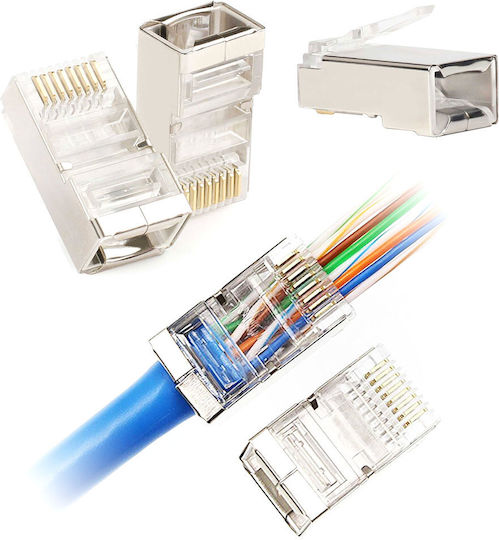 RJ45 Plug 8P8C Cat6e Pass Through Shielded – Tel0074 – 132860