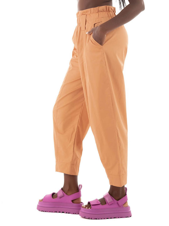 Collectiva Noir Damen Stoff Hose Orange