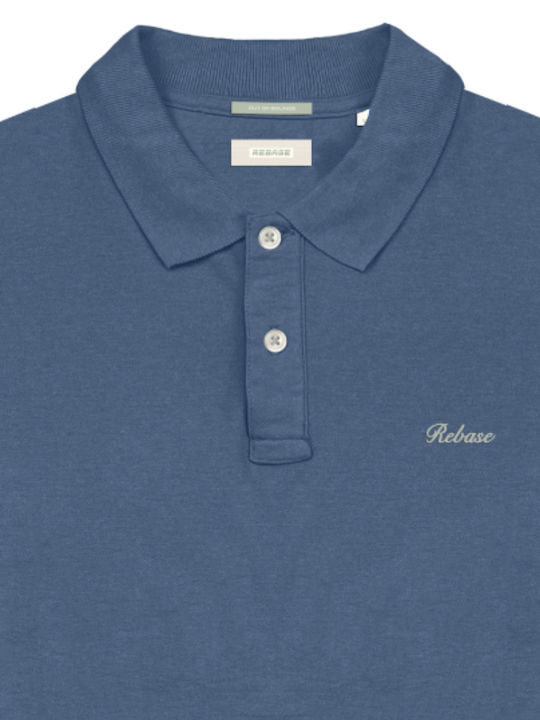 Rebase Ανδρικό T-shirt Κοντομάνικο Polo Indigo