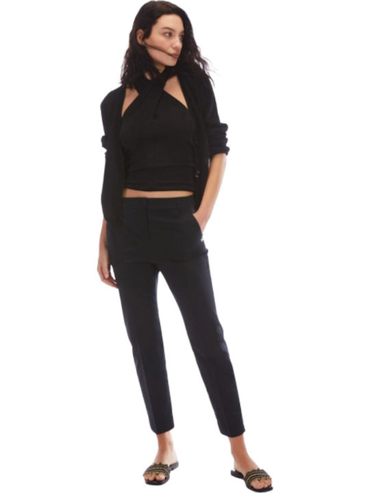 Women's Fabric Trousers in Slim Fit Black