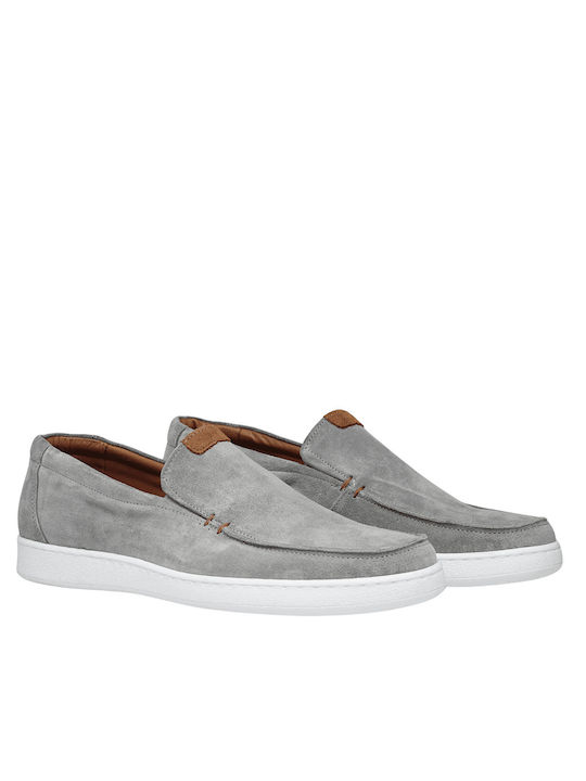 Antonio Shoes Suede Ανδρικά Μοκασίνια σε Γκρι Χρώμα