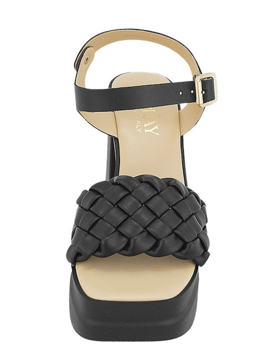 Klaudia Din piele Sandale Negre