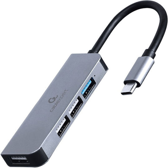 Gembird USB Хъб 4 Порта USB 3.1 с Връзка USB-A Сребрист