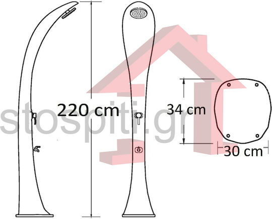 Sphera Outdoor Shower Solar White