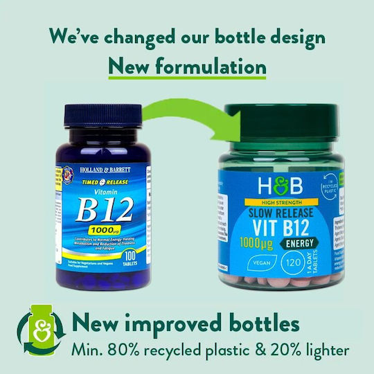 Holland & Barrett Vit B12 Витамин за здравето на Нервната система 120 Таблетки