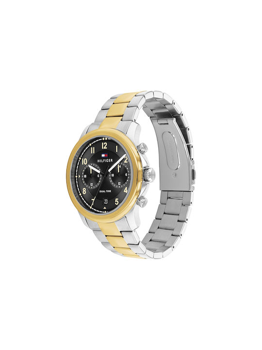 Tommy Hilfiger Uhr Chronograph Batterie mit Silber Metallarmband