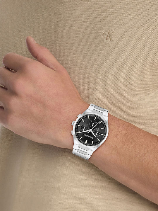 Calvin Klein Distinguish Ρολόι Μπαταρίας με Μεταλλικό Μπρασελέ Calvin Klein Distinguish Ρολόι Μπαταρίας με Μεταλλικό Μπρασελέ