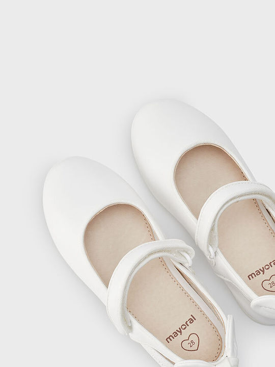 Mayoral Kids Leather Ballerinas White